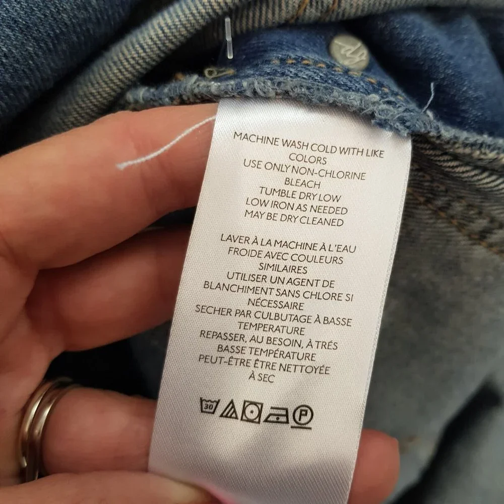 Free People Denim Dungaree Dress Small UK 10 Blue Mid Wash Coverall Casual BN - Picture 8 of 10